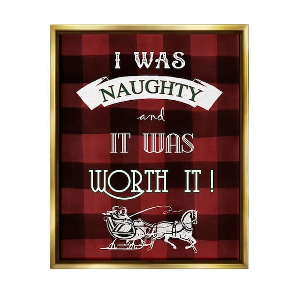Funny Plaid Christmas by Carol Robinson 1 Piece Floater Frame Graphic Print Typography Poster Art Print 31 in. x 25 in.