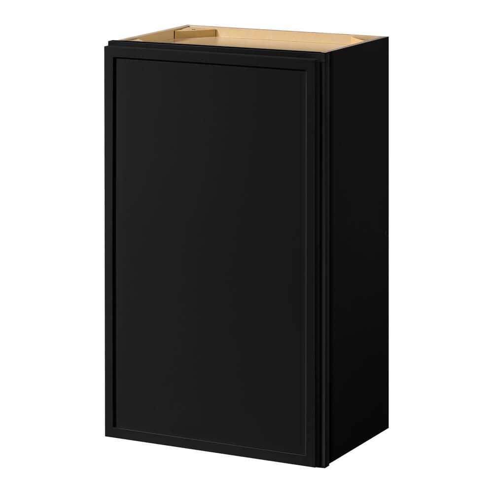 Leyton 18 in. W x 12 in. D x 30 in. H Ready to Assemble Plywood Slim Shaker Wall Kitchen Cabinet in Raven Black price history on PriceWatchPro