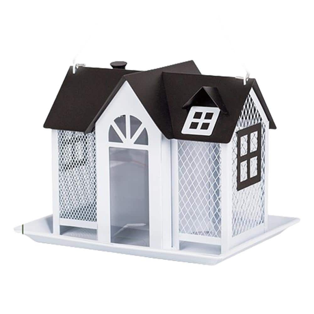 Outdoor Bird Feeder House, Metal Mesh Wild Bird Feeder with Triple Feeders