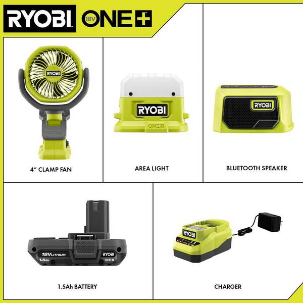 thumbnail image 2 of 18V Cordless Jobsite Fan With LED Light – For Ryobi Batteries, Variable Speed, Portable Indoor/Outdoor, Model PCL850B 2 of 6
