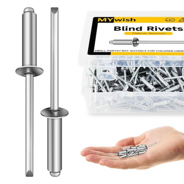 1/8 in. x 1/4 in. Aluminum Blind Pop Rivets (400-Pack) with Steel Mandrel