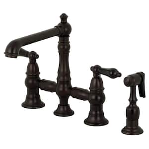 Duchess 2-Handle Bridge Kitchen Faucet with Side Sprayer in Oil Rubbed Bronze