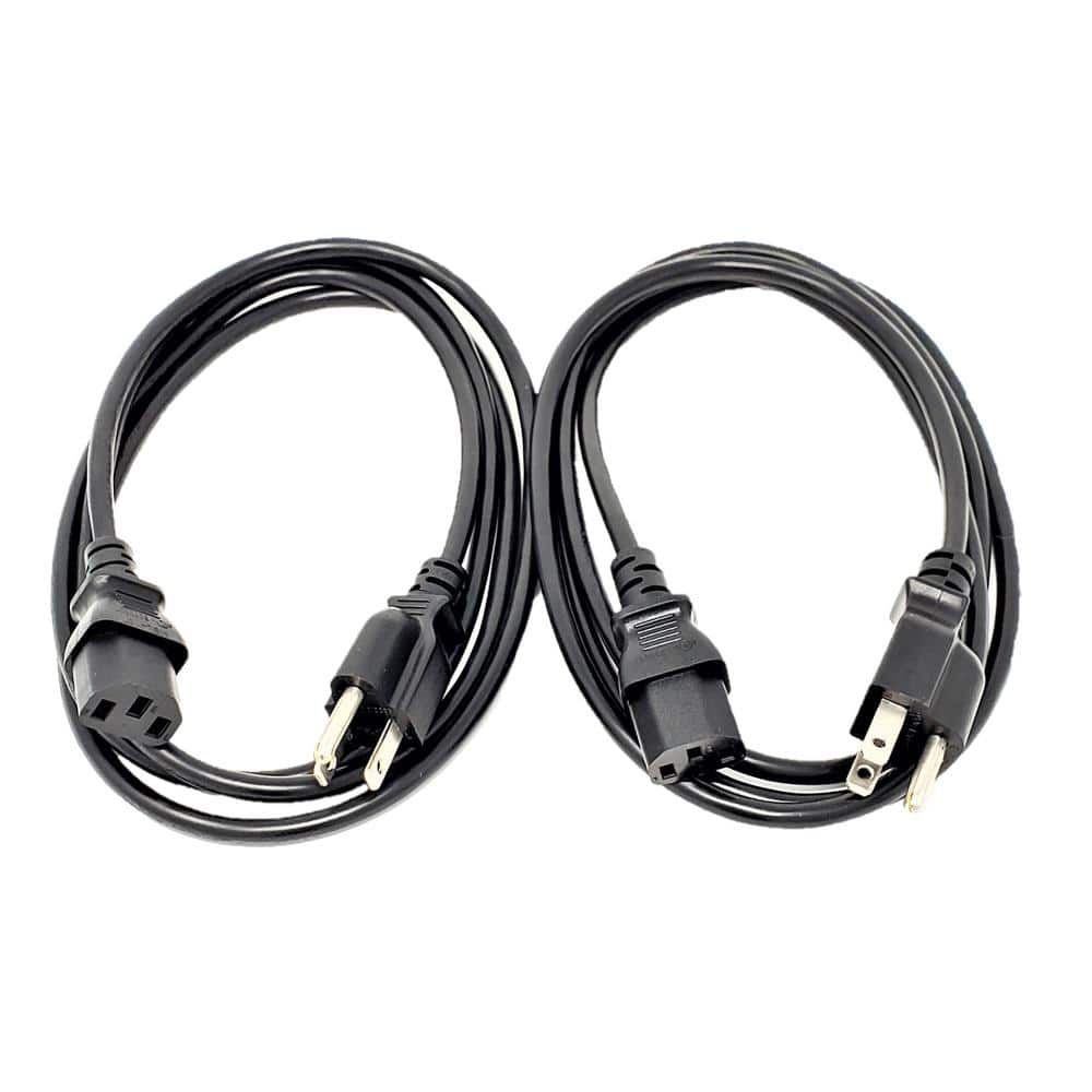 1.5 m Black Universal AC Power Cord 18AWG (NEMA 5-15P to C13) (2-Pack) price history on PriceWatchPro