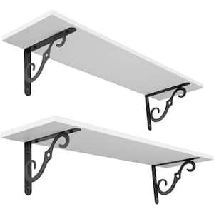 31.5 in. W x 7.9 in. D Decorative Wall Shelf, White Wall Mounted Wide Floating Shelves for Storage Set of 2