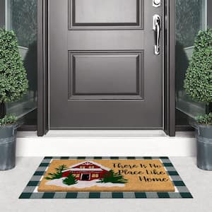 There Is No Place Like Home Gingham Check 24 in. x 36 in. Holiday Layering Mat