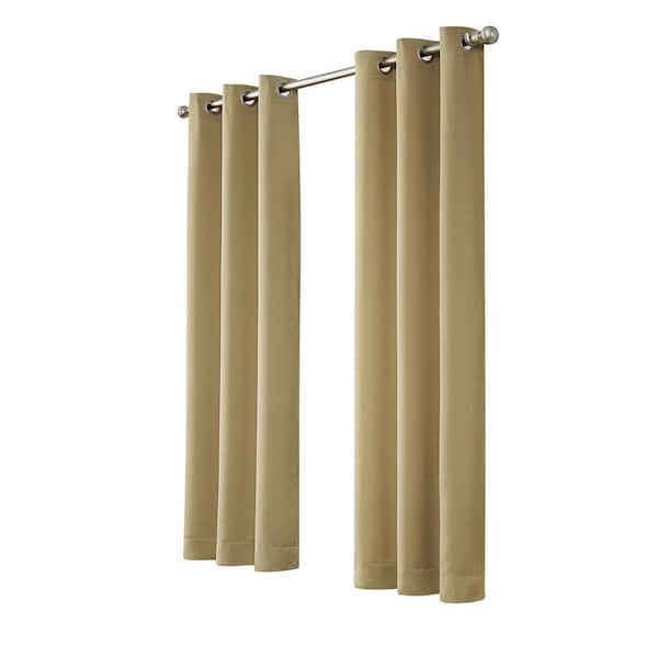 Home Decorators Collection Thermapanel Taupe Solid Polyester 37 in. W x 63 in. L Room Darkening Single Grommet Top Curtain Panel
