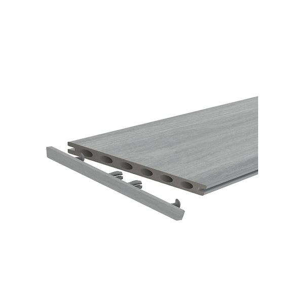 NewTechWood UltraShield Westminster Gray End Cap for Composite Decking 16 ft. Boards (10 per Bag)