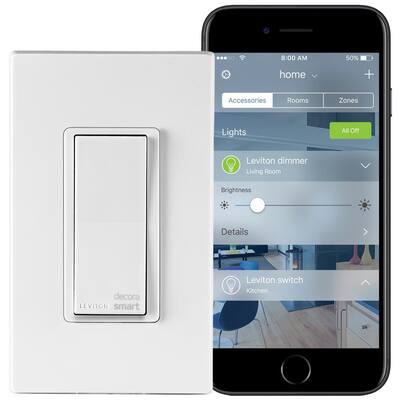 Decora Smart 15 Amp Light Switch Works with Apple HomeKit Wallplate Included, White