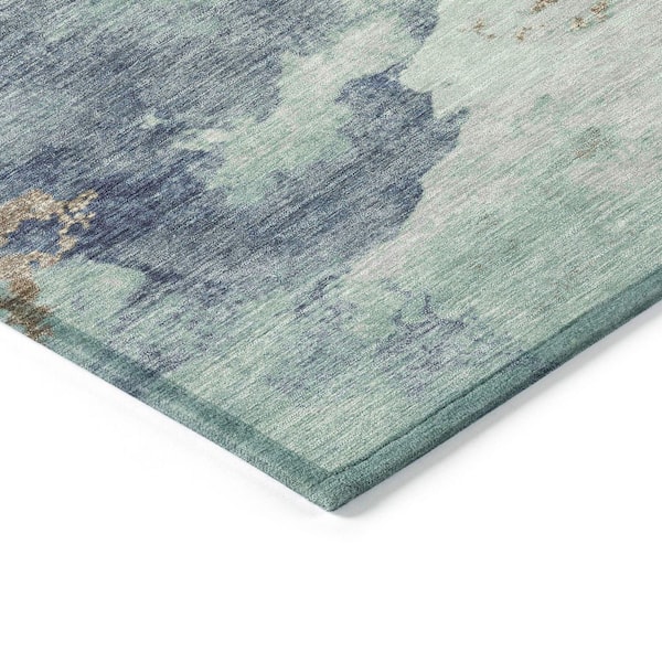 Chantille Machine Washable Indoor/Outdoor Abstract ACN2108 Seafoam 1 ft. 8 in. x 2 ft. 6 in. Accent Rug
