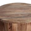 THE URBAN PORT Arthur 21 in. Brown Round Mango Wood Top Handcarved Distressed Side End Table with Distressed Details UPT-32183