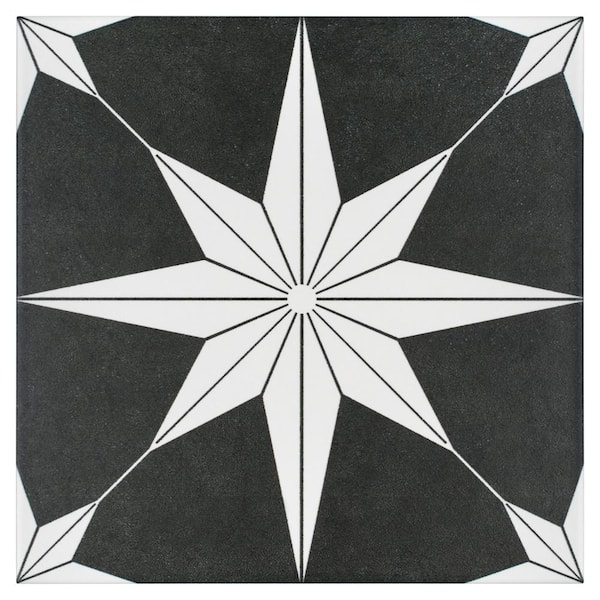 Merola Tile Stella Night 9-3/4 in. x 9-3/4 in. Porcelain Floor and