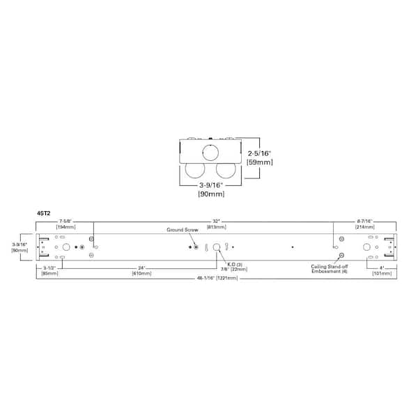 48 in. (4 ft.) 44-Watt Equivalent 4200 Lumens 2-Linear Integrated LED White Ceiling Strip Light Fixture 4000K (2-Pack)
