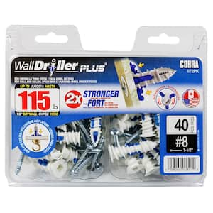 Walldriller Plus  #8 x 1-1/2 in. Nylon Self-Drilling with Screws Phillips Head 105lbs. Hallow Wall Anchor (50-pack)