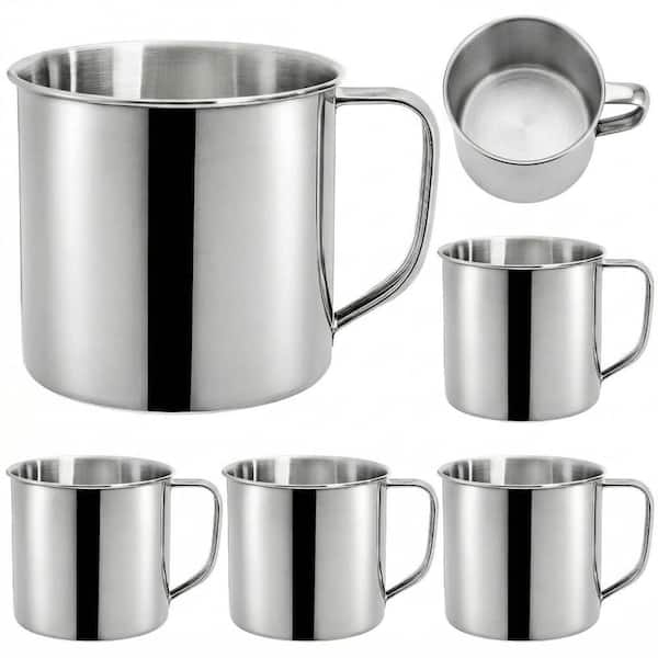 18.5 oz. Stainless Steel Coffee Mug with Handle for Camping, Hiking, Unbreakable Portable Hot Cold Drinks (Pack of 6)