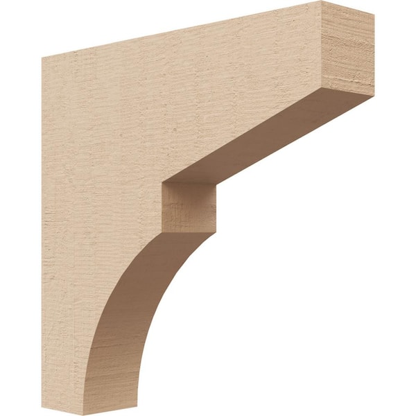 Ekena Millwork 2 in. x 10 in. x 10 in. Series 1 Thin Monterey Rough Cedar Woodgrain Timberthane Polyurethane Corbel, Primed Tan