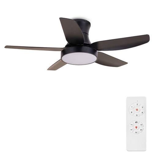 Light Pro 46 in. Integrate LED Indoor Matte Black Smart Ceiling Fan With Light And Remote Control Ceiling Fans With Lights