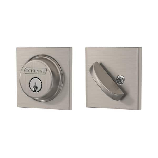First Secure by Schlage Single Cylinder Deadbolt in Satin Stainless Steel