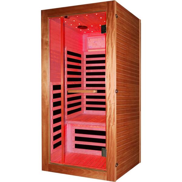 LIVACA 1-Person Infrared Sauna with 7 Heating Plates, Starry Sky