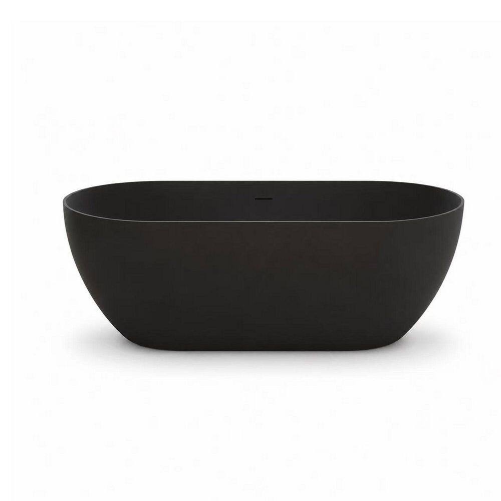 67 in. x 31.5 in. Solid Surface Freestanding Soaking Bathtub with Slim Rim, Center Drain in Matte Black price history on PriceWatchPro