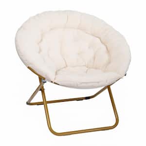 Ivory/Soft Gold Fabric Accent Chair