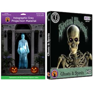 Spectral Illusions Ghosts and Spirits Halloween Digital Decoration on USB with 5.5 ft x 9 ft gray screen