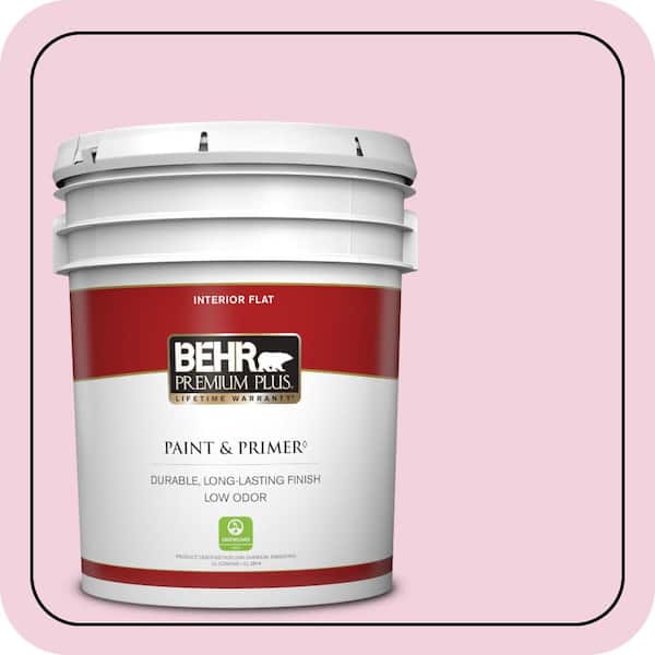 BEHR PREMIUM PLUS 5 gal. #100A-3 Scented Valentine Flat Low Odor Interior Paint & Primer