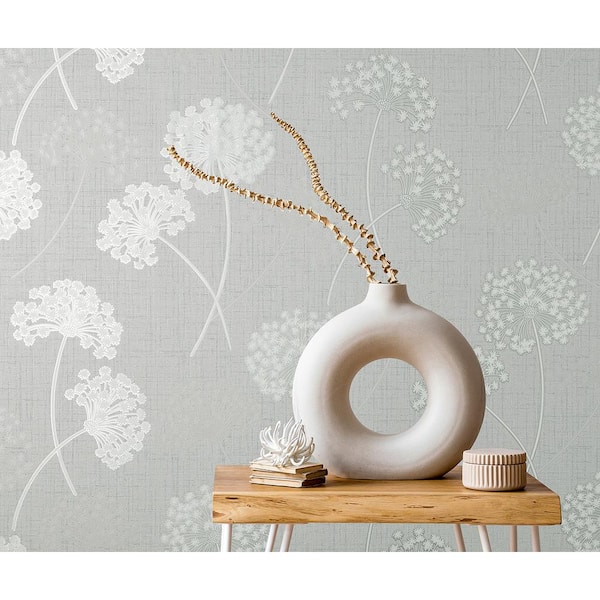 Grace Grey Floral Metallic Non-pasted Paper Wallpaper