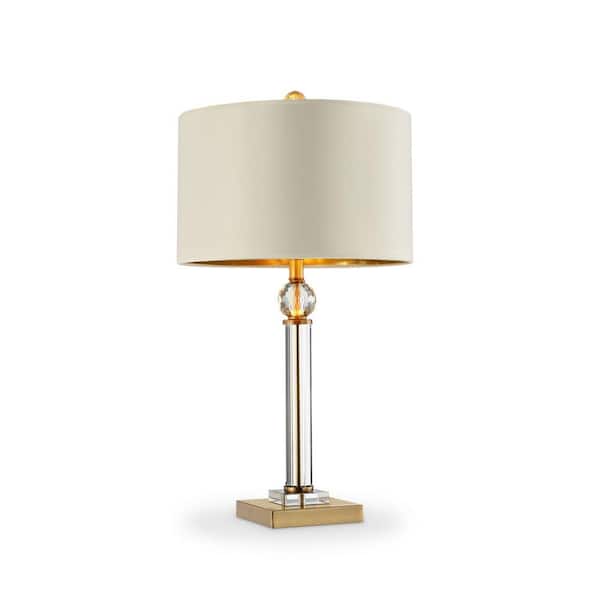 HomeRoots 29.5 in. Gold Standard Light Bulb Bedside Table Lamp
