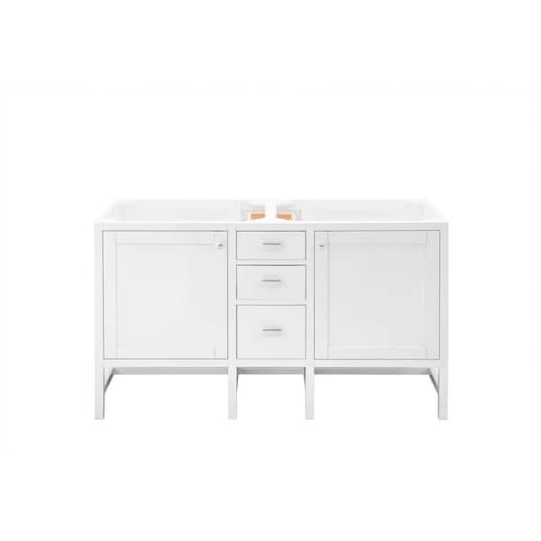 James Martin Vanities Addison 59.9 in. W x 23.4 in. D x 34.5 in. H Bath Vanity Cabinet without Top in Glossy White