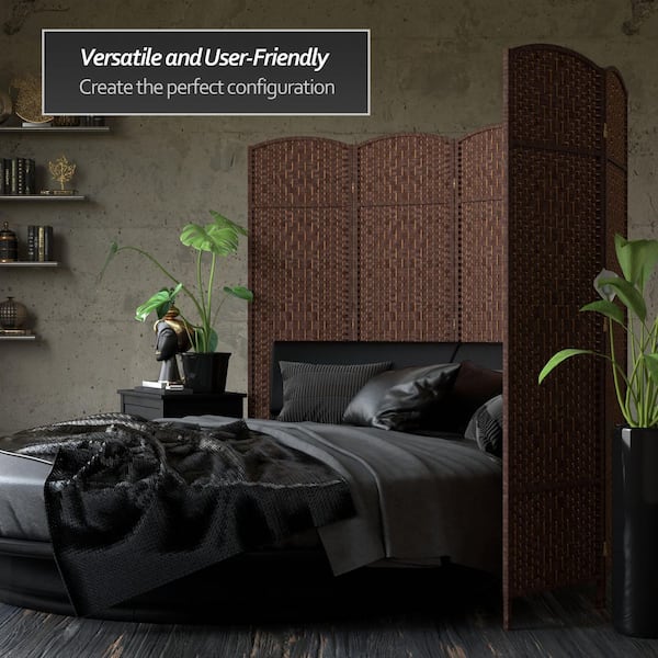 6 ft. Dark Mocha 4-Panel Room Divider