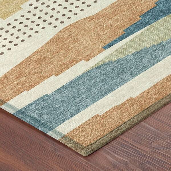 Chantille Machine Washable Indoor/Outdoor Abstract ACN2761 Ivory 8 ft. x 10 ft. Area Rug