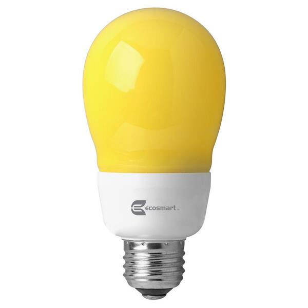 EcoSmart 60W Equivalent A19 Wet-Rated Outdoor CFL Bug Light Bulb