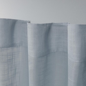 Bella Melrose Blue Solid Sheer Hidden Tab / Rod Pocket Curtain, 54 in. W x 63 in. L (Set of 2)