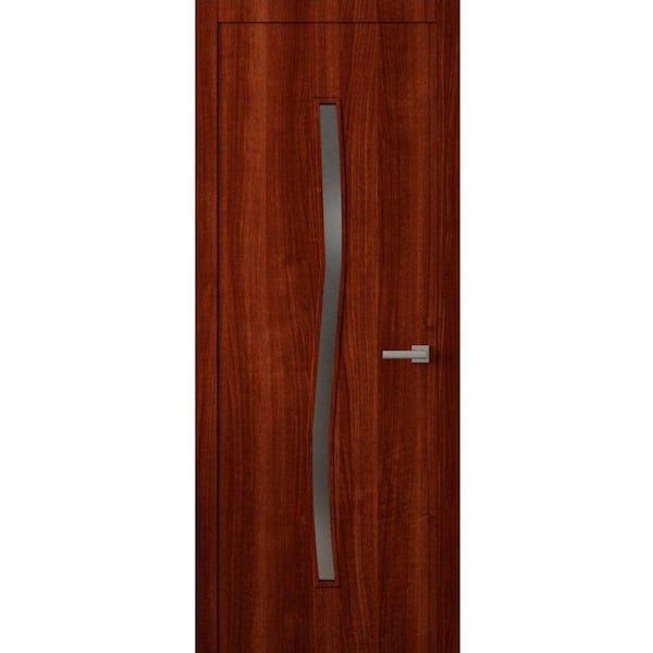 3012 32 in. x 80 in. Sold Core Walnut Franko Color Wood Interior Door Kit with Quick Assemble Jamb
