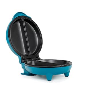 4-Egg Teal and Stainless Steel 2-section Omelette Maker