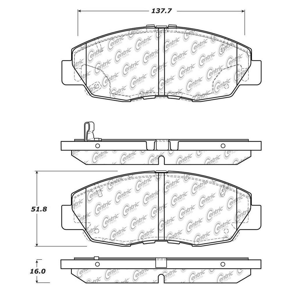 Centric Parts Disc Brake Pad Set 20132015 Honda Civic 1.5L 301.15780