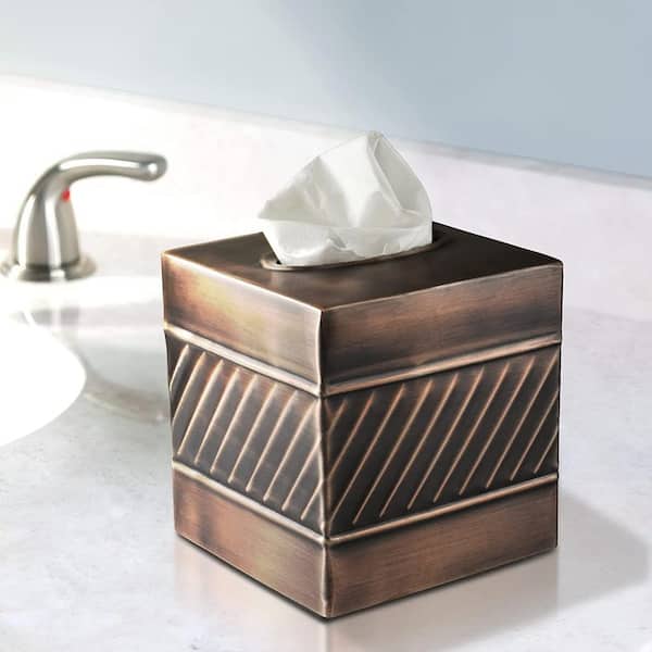  Gold Star Tissue Box Holder Rectangle Facial Tissue Dispenser  with Hanging Loop PU Leather Toilet Paper Container for Countertop Night  Stands : Home & Kitchen