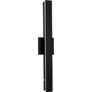 Matte Black Contemporary Medium Hardwired Outdoor Wall Sconce LED