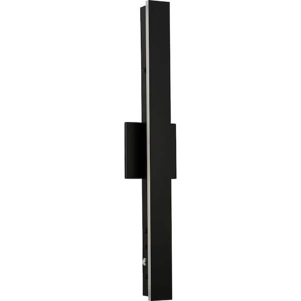 Progress Lighting Matte Black Contemporary Medium Hardwired Outdoor Wall Sconce LED