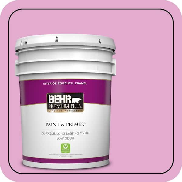 BEHR PREMIUM PLUS 5 gal. #680A-3 Pink Bliss Eggshell Enamel Low Odor Interior Paint & Primer