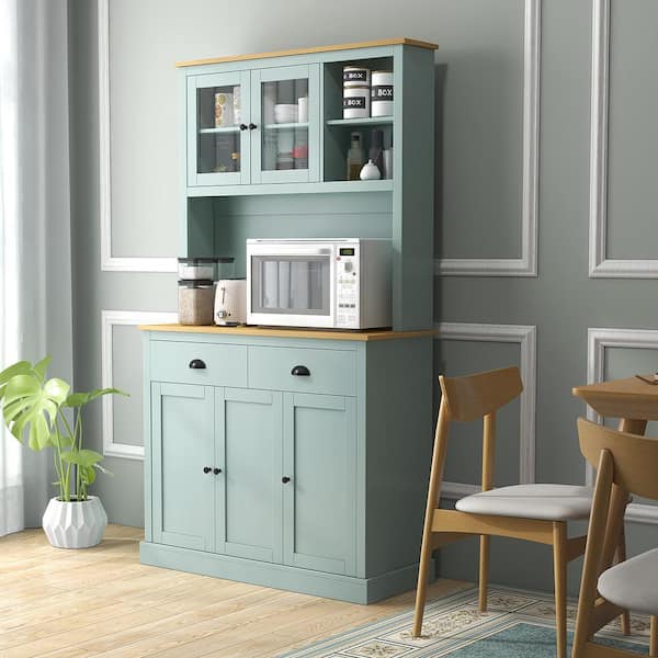 HOMCOM 71 in. Light Blue Freestand in.g Pantry, Kitchen Buffet