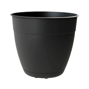 Dayton 12 in. x 10.95 in. Black Plastic Planter Decorative Pots