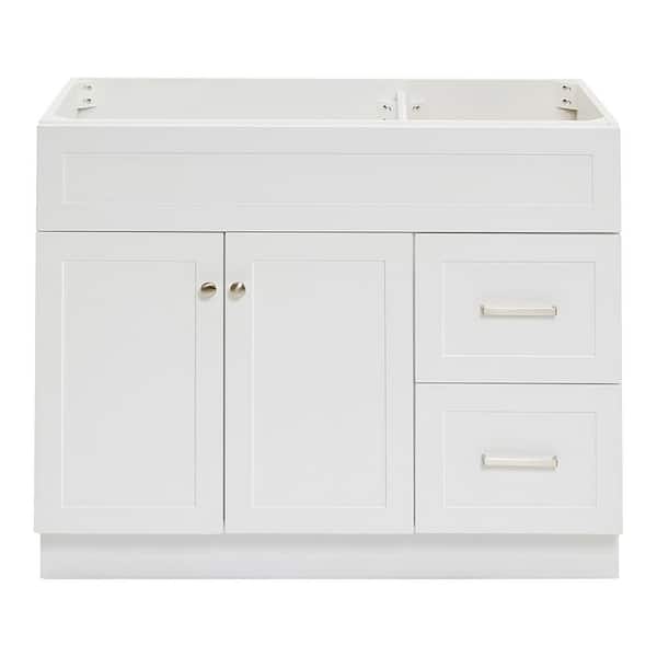 ARIEL Hamlet 42 in. W x 21.5 in. D x 34.5 in. H Freestanding Bath Vanity Cabinet without Top in White