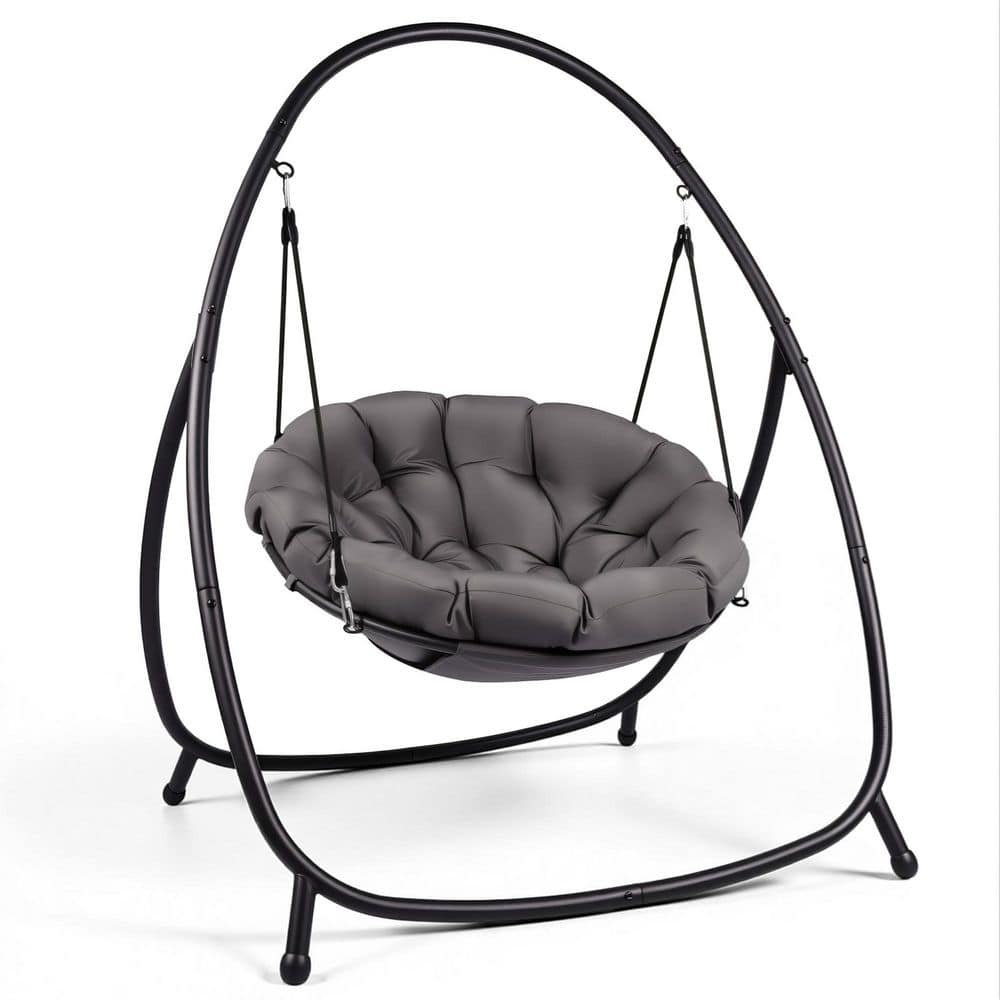 Outdoor Round-Shaped Patio Swing Hammock Hanging Chair with Padded Cushions and Stand price history on PriceWatchPro