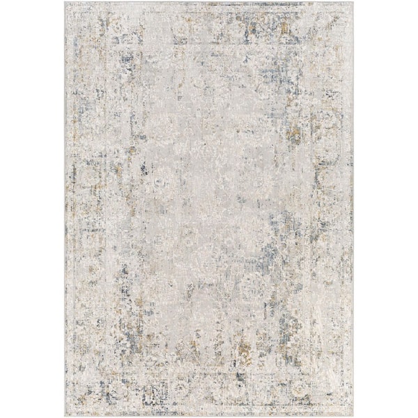 Carmel Light Gray Traditional Distressed 12 ft. x 15 ft. Area Rug