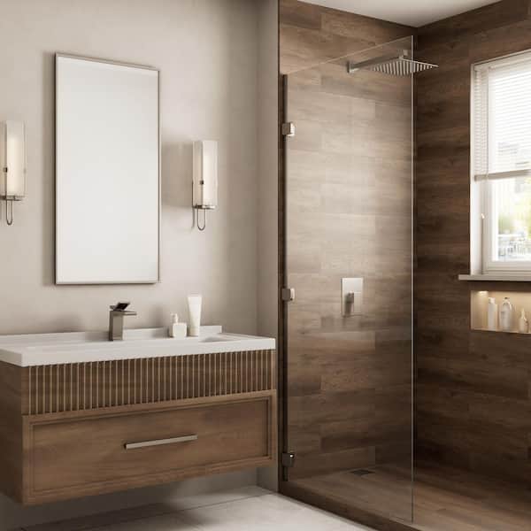 Crozet 1-Spray 1.8 GPM 10 in. Wall Mount Fixed Shower Head Shower Faucet with Pressure Balance in Brushed Nickel