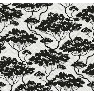 Onyx and Fog Nara Stringcloth Paper Unpasted Wallpaper Roll (60.75 sq. ft.)