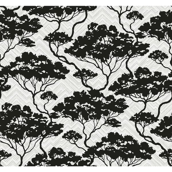 Seabrook Designs Onyx and Fog Nara Stringcloth Paper Unpasted Wallpaper Roll (60.75 sq. ft.)