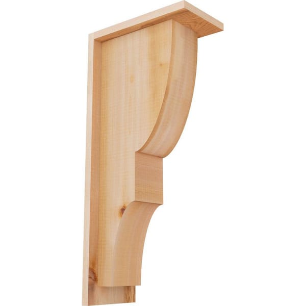 Ekena Millwork 5-1/2 in. x 10 in. x 22 in. Western Red Cedar Ridgewood Smooth Corbel with Backplate
