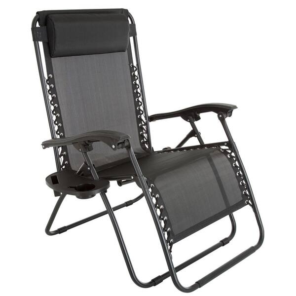 Pure Garden Oversized Zero Gravity Patio Lawn Chair In Black M150116 The Home Depot